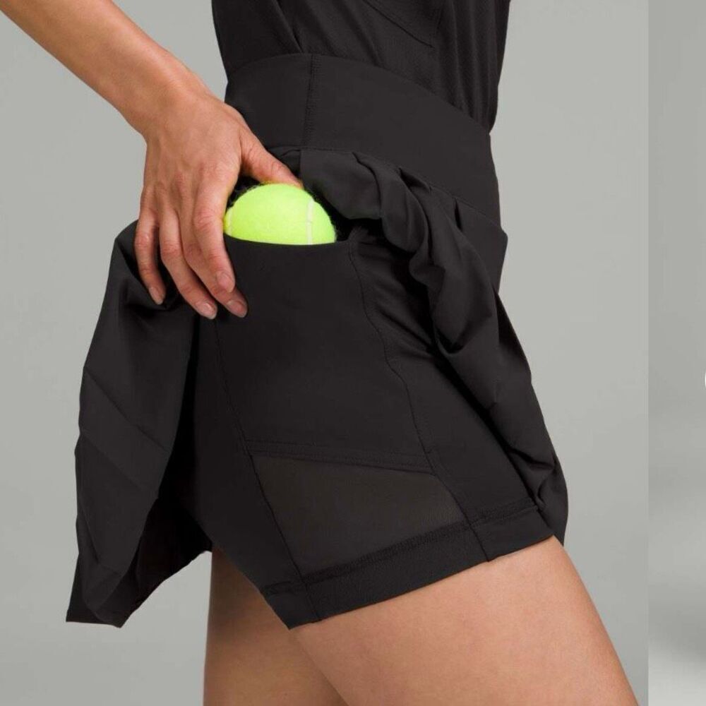 Lululemon Side-Pleat High-Rise Tennis Skirt Black Size 6 Skort - Picture 2 of 7